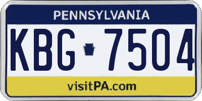 PA license plate KBG7504