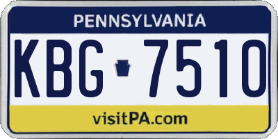 PA license plate KBG7510