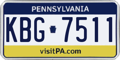 PA license plate KBG7511