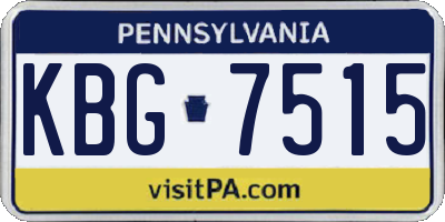 PA license plate KBG7515