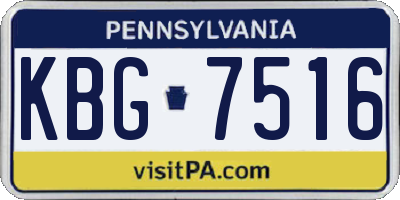 PA license plate KBG7516