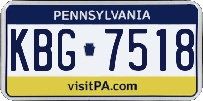 PA license plate KBG7518