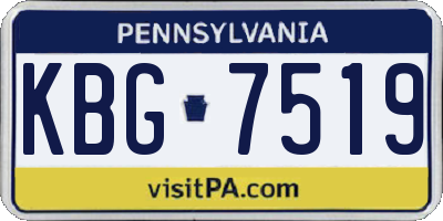 PA license plate KBG7519