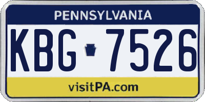 PA license plate KBG7526