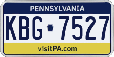 PA license plate KBG7527