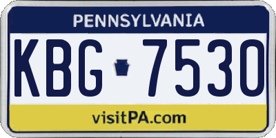 PA license plate KBG7530