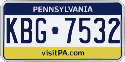 PA license plate KBG7532