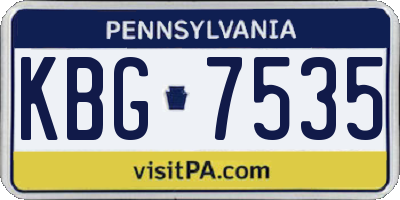PA license plate KBG7535
