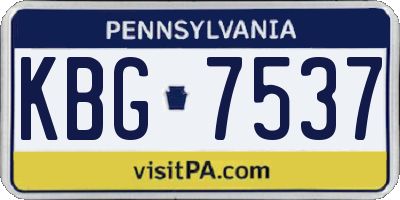 PA license plate KBG7537