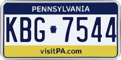 PA license plate KBG7544