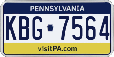 PA license plate KBG7564