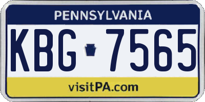 PA license plate KBG7565