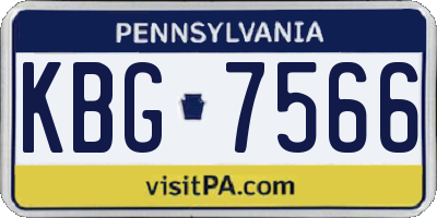 PA license plate KBG7566