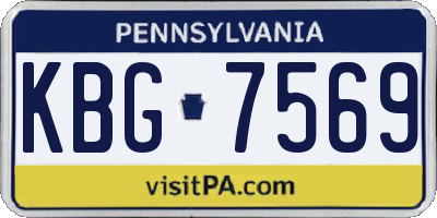 PA license plate KBG7569