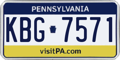 PA license plate KBG7571