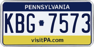PA license plate KBG7573