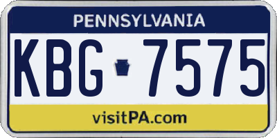 PA license plate KBG7575