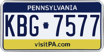 PA license plate KBG7577