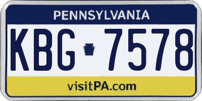 PA license plate KBG7578