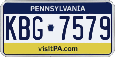 PA license plate KBG7579