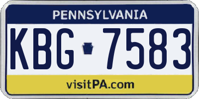 PA license plate KBG7583