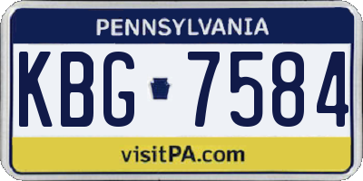 PA license plate KBG7584