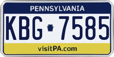 PA license plate KBG7585