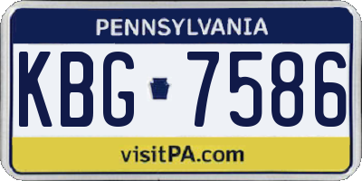 PA license plate KBG7586