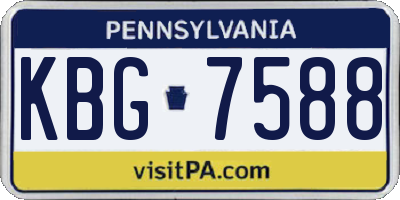PA license plate KBG7588