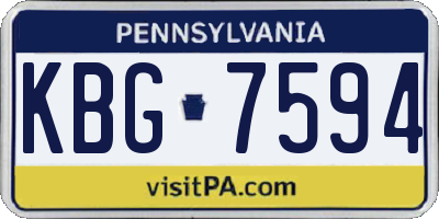 PA license plate KBG7594
