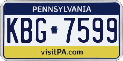 PA license plate KBG7599