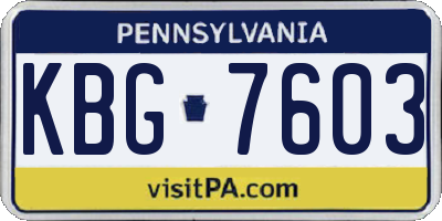 PA license plate KBG7603