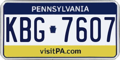 PA license plate KBG7607