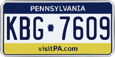 PA license plate KBG7609