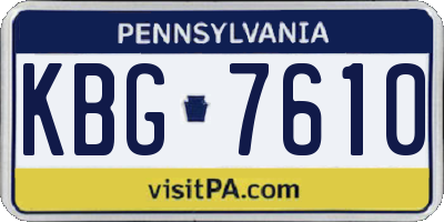 PA license plate KBG7610