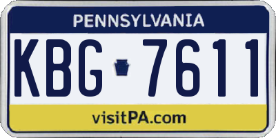 PA license plate KBG7611