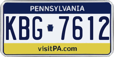 PA license plate KBG7612
