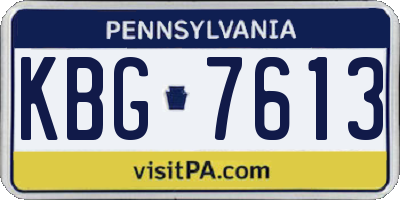 PA license plate KBG7613