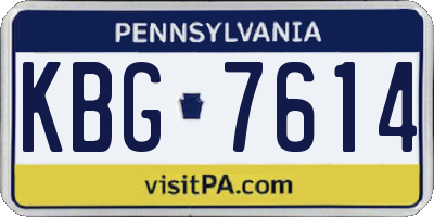 PA license plate KBG7614