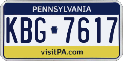 PA license plate KBG7617