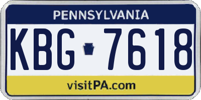 PA license plate KBG7618
