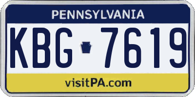 PA license plate KBG7619
