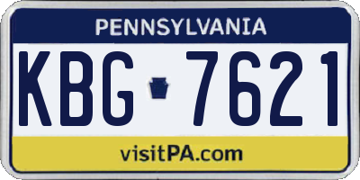 PA license plate KBG7621