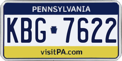 PA license plate KBG7622
