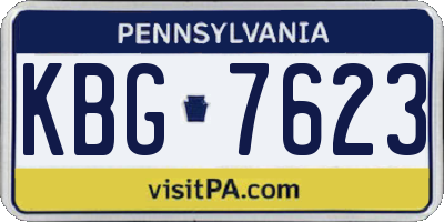 PA license plate KBG7623