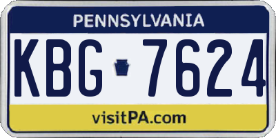 PA license plate KBG7624