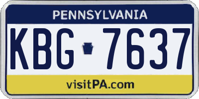 PA license plate KBG7637