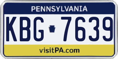 PA license plate KBG7639