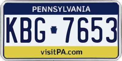 PA license plate KBG7653
