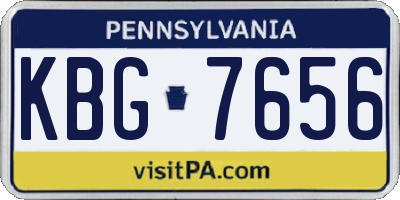 PA license plate KBG7656
